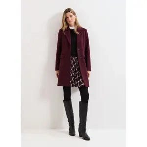 Phase Eight Lydia Burgundy Wool Coat 